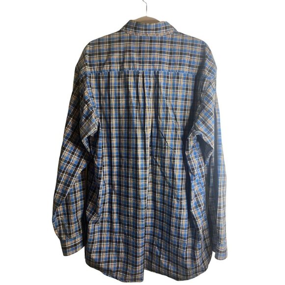 Men’s XL Cinch Western Blue Yellow Plaid Shirt  Button Down - Picture 2 of 9